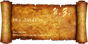 Utz Zalán névjegykártya